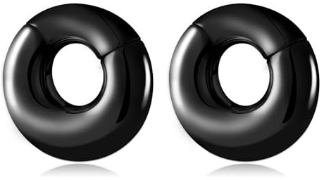 Longbeauty Magnetisch Ohrgewichte für Gestreckte Ohrmessgeräte Ohrhänger Edelstahl Flesh Tunnel Plug Hoop Expander Ohrpiercing, Schwarz, 0G (8mm)