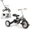 KikkaBoo FLIP 5-in-1 Dreirad Laufrad, Kinderrad ab 1 bis 5 Jahren mit Schubstange, Umwandelbares Kinderdreirad zum Laufrad mit oder ohne Pedale, verstellbar und umbaubar, Grau