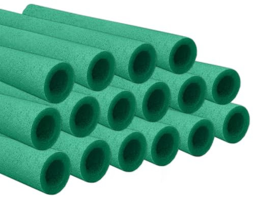 Baunsal® Schaumstoffrohre 16 x Ø 28/48 mm x 92 cm grün für Netzstangen des Trampolin Schaumstoffrohre Trampolin Stangenschutz Trampolin Schaumstoffrohre Schaumstoffrohr Trampolin Schaumstoff