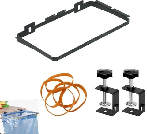 Zillary Support De Sac Poubelle Mural, Support Sac Poubelle, Support De Sac Poubelle en Métal, Support pour Sac Poubelle avec Clip De Fixation, Convient pour Les Cuisines, Les Armoires, Le Camping