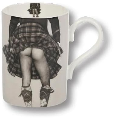 Kilts Wi Hae Cheeky Scottish True Scotsman Kilted Highland Swing Mug in Grey