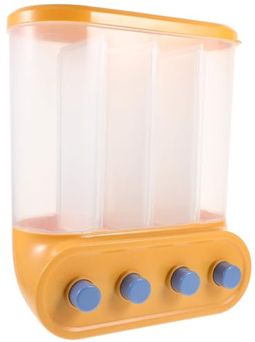 Cabilock Contenedor de Arroz con Diseño de Rejilla Versátil Hermético para Almacenar Granos Dispensador de Cereales con Botón