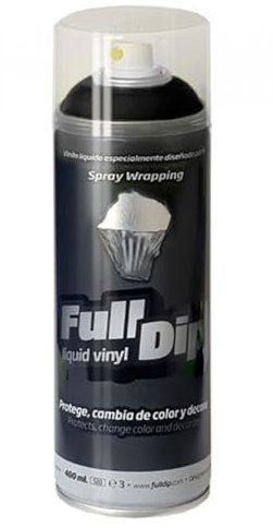 AutoFullCar - Spray Full Dip Negro Mate 400 ml - Aerosol FullDip - Vinilo Líquido - Wrapping