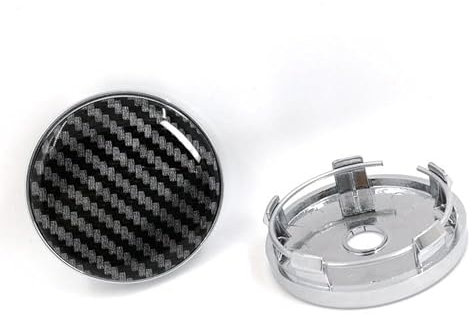 KDUSNA 4 Stück Nabendeckel 60mm, Radnabenkappen für Audi A8 /A8 Long D2 D3 D4 D5, Carbon Fiber Hub Cap Nabenkappen Wheel Caps Radnabenabdeckun,B silver-60mm