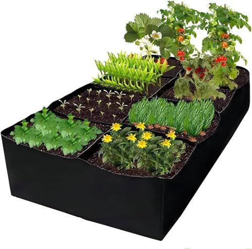 TAZZOR Pflanzsack mit 8 Fächern - Kartoffel Pflanzsack für Gemüse - Pflanztasche für Tomaten, Blumentopf Stoff für Kartoffeln - Pflanzsäcke ideal für Gemüse Pflanzen (1pc 180 * 90 * 30cm)