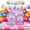 Luftballons Partygeschirr Set,peppa wutz Einweggeschirr 62 Stück, Partygeschirr Papier Teller Servietten Tischdecke ballon, für Kindergeburtstag Avengers Geburtstag Deko, Partyzubehör