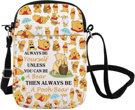 Pooh Bear Fan Crossbody Bag Pooh Bear Gifts WDW Magic Kingdom Character Shoulder Bag Pooh Bear Lover Gift, Pooh Bear Cb UK, 17 cm x 21 cm x 1 cm