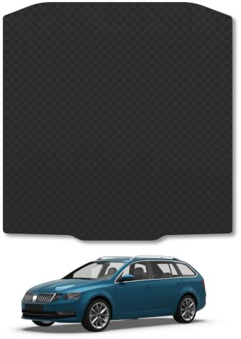 Skoda Octavia (2013-2020) [Estate] 3mm Rubber Boot Mat | Tailored Fit Durable Boot Liner Full Coverage Protection Waterproof Accessories Easy Clean Anti Slip Made in the UK