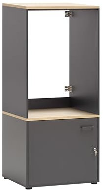 Schildmeyer Waschmaschinenumbau und Mehrzweckschrank Set Solea 702004, anthrazit, 67,1 x 60 x 154,7 cm