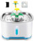 YipuVR Fuente de agua de acero inoxidable para gatos, fuente para mascotas de gran capacidad de 2.4 L con 4 modos de flujo, filtración cuádruple, bomba ultra silenciosa y luz LED para el hogar, viajes