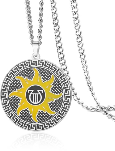 VASSAGO Apollo Halskette aus Edelstahl, Sonnengott, Anhänger für griechische Mythologie, Schutz, Schmuck, Geschenke für Männer und Frauen