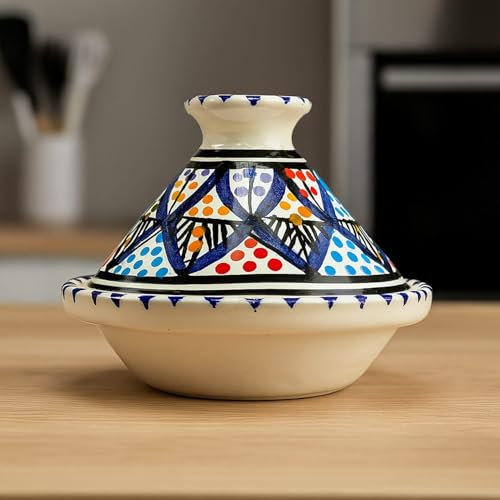 Mini Tajine Ethnique Porte Épices en Céramique Terre cuite Tunisienne - Élégance Artisanale pour la Cuisine Diam. 13 Cm 1507251400 Maroc Tunisie Ethnique du Monde