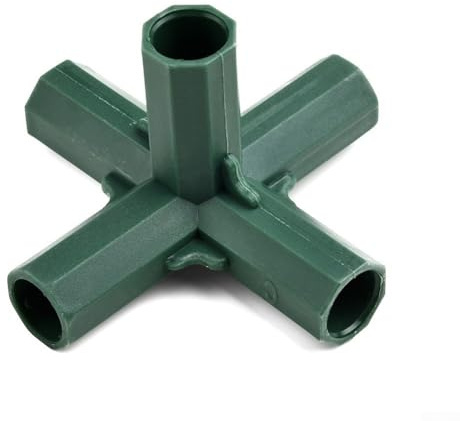 Connecteurs de serre en plastique de 16 mm pour support de plantes, structures d'escalade, supports d'auvent, raccords à angle droit en T à angle droit (angle droit 5 voies)