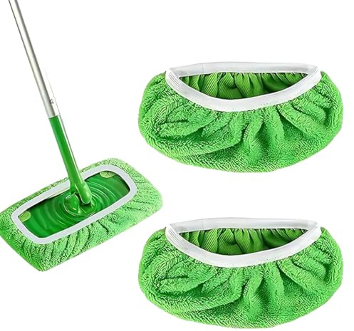 JRYXDS 2 Paños Reutilizables Microfibra Repuesto Mopa Compatibles Con Swiffer Sweeper Mop Recambio Mopa De Microfibra Lavables Y De Limpieza Mopa De Microfibra Para Uso Húmedo Y Seco