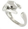 QIANDI Verstellbarer, zierlicher kleiner Häschen-Knöchelring für Damen und Mädchen, silberne Ringe