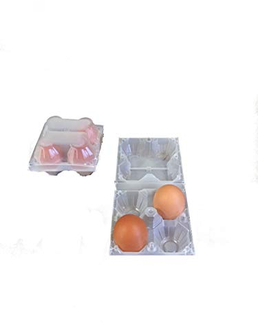 51 Contenitori Portauova da 4 Uova in Plastica Trasparente. Confezioni per Uova, 100% Biodegradabile.