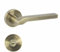 domino Türgriff Innentür Drückergarnitur WC - Badezimmer Set für Zimmertür Türklinke, Türdrückergarnitur mit Schloss Türbeschlag, Set Aluminium Bronze NEMO-R M3