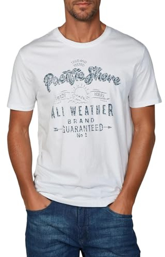 riverso Tshirt Herren Baumwolle Regular Fit RIVLeon Rundhals Kurzarm Sommer Tee Shirt Print, Größe:5XL, Farbe:Weiß (EJD)