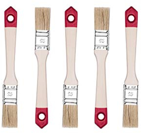 HARDY WORKING TOOLS Flachpinsel-Set 5-teilig, 5 Stück – 25 mm Breite, Malerpinsel Set mit Holzgriff, Lackpinsel Serie *40*, 5PCS, Pinselset A0202-400510