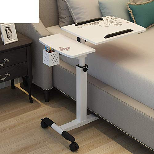 JYCCH Betttisch mit Rollen, höhen- und winkelverstellbarer Laptop-Schreibtisch Rollbarer Laptop-Schreibtisch Neigbarer Deluxe-Bett-Nachttisch-c