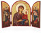 NKlaus Heilige Anna Triptychon Holz Ikone 25x16cm christlich 11309