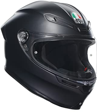 AGV - K6 S AGV E2206 MPLK, Integralhelm Motorrad, Unisex, Mattschwarz, XXL, Matte Black