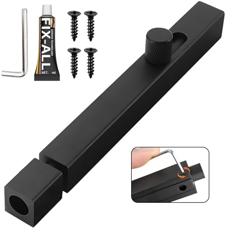 Chiavistello Resistente per Porte e cancelli, Catenaccio a Barilotto Scorrevole Nero con Viti per Porte di Bagno, Toilette e Capanno Serratura Interna