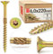 Lun Fix Viti per truciolato 6,0 x 220 mm, 1 pezzo, TX30 (stella I), nervature per fresatura a testa svasata | zincato giallo | viti Torx, viti per legno, viti universali, viti a testa svasata