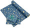 Rouleau de papier d'emballage cadeau de Noël 43cm×20m, papier d'emballage fond bleu kraft imprimé avec des étoiles,rouleau de papier recyclable, adapté pour Noël, anniversaireemballage cadeau