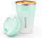 MOMSIV Coffee Cup, 380ml Vacuum Reusable Leakproof Double Wall Coffee Cup, Insulation Stainless Steel Eco-Friendly Travel Office Mug for Hot Coffee Tea and Cold Drinks, LightGreen