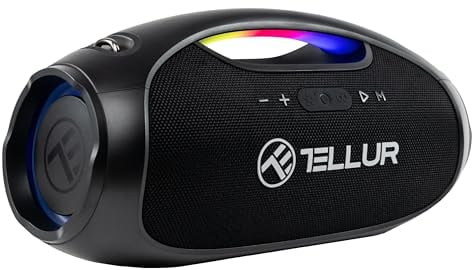 TELLUR Obia PRO Bluetooth Lautsprecher Groß, 60W, Musikbox Bluetooth mit True Wireless Stereo, Multiple Link*, IPX6, Tragbarer Bluetooth Box, Freisprechfunktion, USB Mp3, AUX-Buchse 3,5 mm, LED-Licht