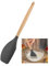 Spatule en silicone avec manche en bois - Antiadhésive - Résistant à la chaleur - Passe au lave-vaisselle - Passe au lave-vaisselle - Pour la cuisine, la pâtisserie et le mélange