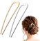 2 Stück U Förmige Haarnadeln Metallspange Französische Haarspange Hairpin Clip Vintage 2 Zinken Haarknoten Stifte für Damen Haarspangen Mädchen Frisur Zubehör Haarnadel Frisurenhilfe (Silber & Gold)