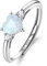 MILACOLATO Ring Silber 925 Damen Mondstein Ring mit Zirkonia Herzförmig Ring Verstellbare Verlobung Ehering Opal Ringe Frauen Mondstein Schmuck für Sie mit Geschenkbox-A