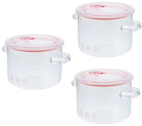 PRETYZOOM 3 Piezas Olla De Sopa Olla De Cocina Casera Ollas De Cocina Ollas Transparentes Para Cocinar Sartén Transparente Olla De Fideos Olla Transparente Olla Casera Estofado Vidrio
