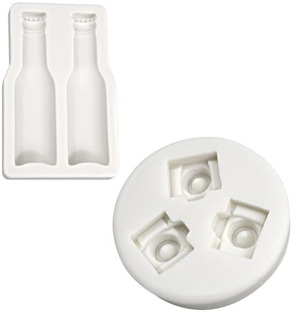 2 Stück Bierflaschen Kamera Silikonform Zum Selbermachen Kuchen Backform Kuchendekorationswerkzeug Für Die Herstellung Von Schokoladen Fondant Formen Schokoladenformen Verschiedene Formen Für Den