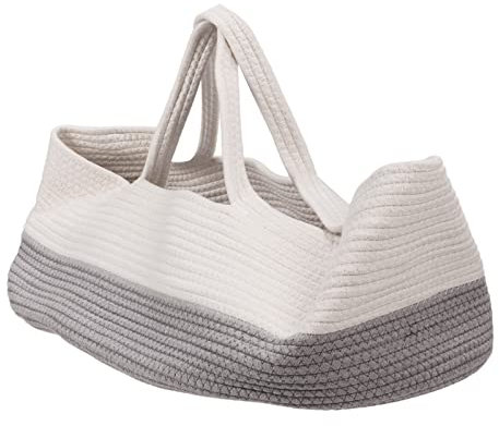 Baby-Tragekorb, Faltbarer Tragbarer Handkorb, Atmungsaktiver Schlafkorb für Neugeborene Zum Schießen von Requisiten, aus Baumwollseil Gewebt, 70 X 40 X 25 Cm