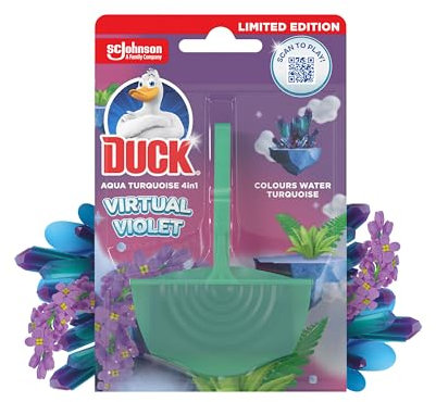 Duck Colouring Toilet Rim Block, Foaming Toilet Bowl Cleaner, Long-lasting Fragrance, Virtual Violet, 36g