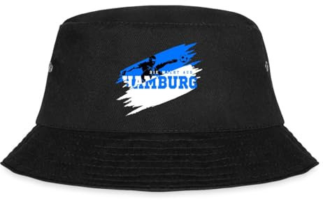 Spreadshirt Die Macht Aus Hamburg Fußball Fan Fischerhut, L/XL (Caps), Schwarz