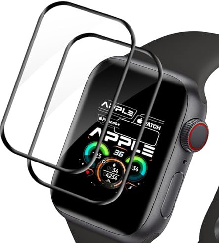 Carantee 2 Pièces Verre Trempé pour Apple Watch Series 7/8/9 41mm, Résistant Antifouling Montre protection écran, Sans Bulles Haut Définition Vitre Protection Compatible avec Apple Watch 41mm