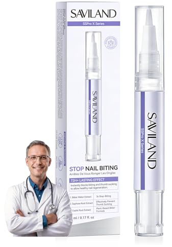 SAVILAND Effektiver Stop Nail Biting Stift: Extrem Bitter Nagellack Gegen Nägelkauen Schnelltrocknender Nail Care Pen Stop Nagelkauer und Daumenlutschen Nagelpflege Reparatur für Erwachsene Kinder 5ml