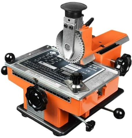 Halbautomatischer Prägegerät für Namensschilder, Prägemaschine für Metalletiketten, Prägemaschine für Metallprägedrucker, Blattprägegerät, verschiedene Zeichenräder optional 2/2,5/3/4/5/6 mm 6mm