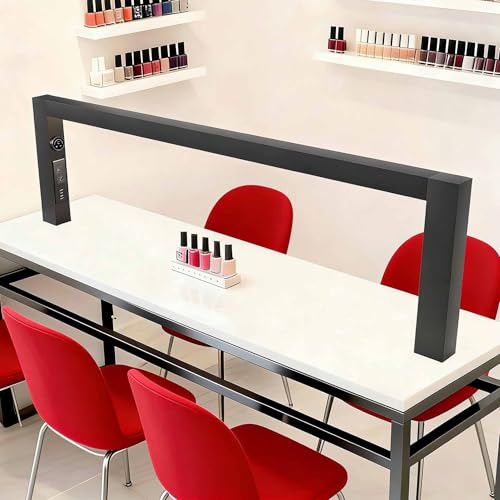 48W Bright Nail Tech Lamp for Desk, Manicure Table Lamp with Power Outlet & USB Port, 3000k-6000k, Square Nail Tech Light for Lash Extension Tattoo Beauty(Black)