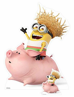 STAR CUTOUTS DESPICABLE ME Dave Minion Riding A Pig Life Size Cardboard Cut Out,Multi-Colour,130 x 100 x 130 cm