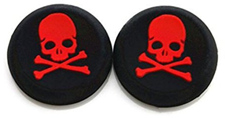 Silicone Thumb stick grip Cap joystick thumbsticks tappi per PS4 Xbox One PS3 XBOX 360 PS2 Game Controllers Red Skull