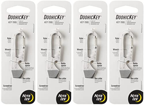 Nite Ize DoohicKey Key Tool Steel Keychain Multi-Tool w/Key Ring Clip (4-Pack)