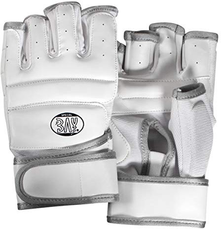 BAY MMA, Krav MAGA, Handschuhe Profi (weiß/Silber, S)