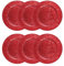 YoL 6 Embossed Decorative red Round Charger Plates Christmas Xmas Dining Table 33cm re-usable Party