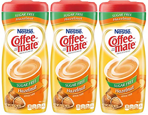 Nestle Coffee Mate Sugar Free Hazelnut 3 x 289g tubs