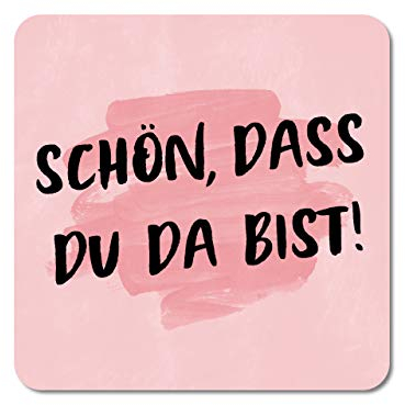 Interluxe LED Untersetzer - Schön, DASS du da bist - leuchtender Glasuntersetzer schönes Geschenk für Lieblingsmenschen